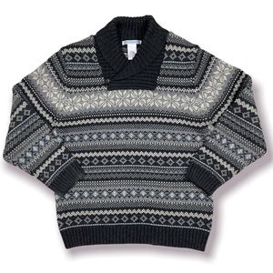 Janie and Jack NWT boys’ gray fair isle sweater cotton wool 2T